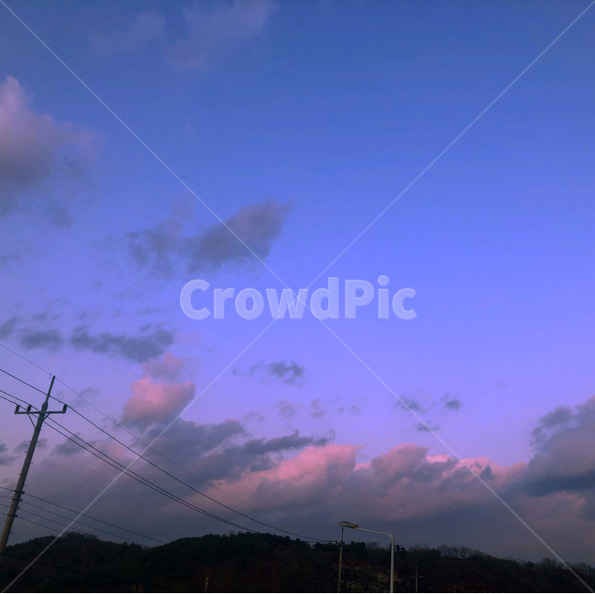 하늘,보라색,구름,풍경,감성