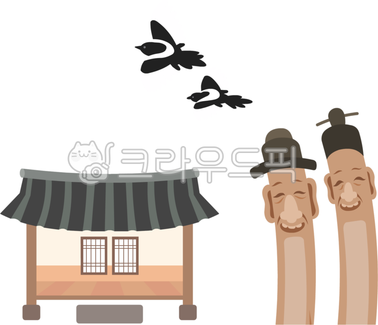 시골풍경, 장승, 대장군, 까치, 풍경, 사진,이미지,일러스트,캘리그라피 - jinseo작가