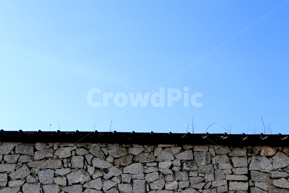 파란하늘,돌담,기와,겨울하늘,돌담벽,자연,풍경,nature,landscape,wall,벽
