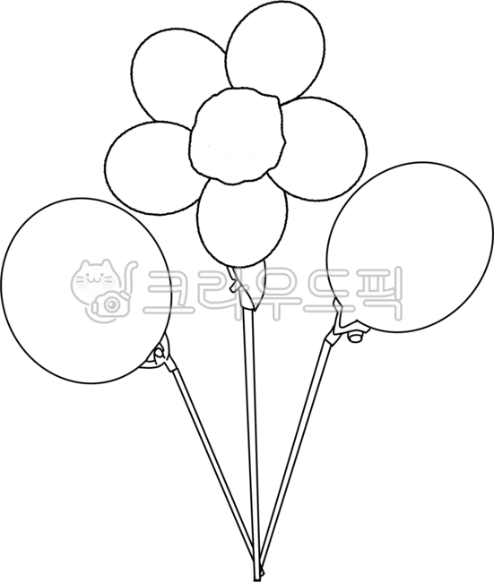 풍선다발, 멀티컬러풍선, 풍선, 풍선이미지, 풍선일러스트, 사진,이미지,일러스트,캘리그라피 - moungle작가