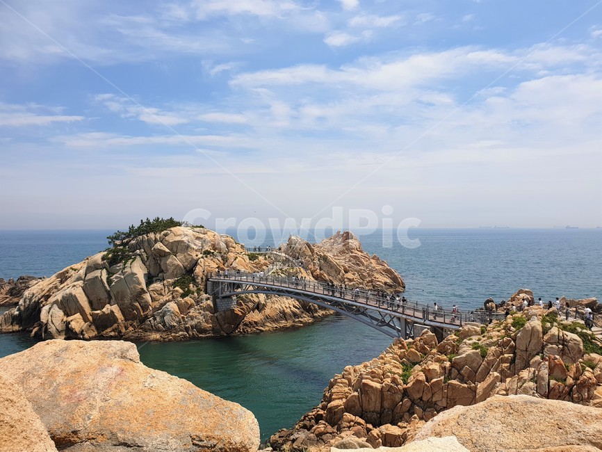 sky,nature,Daewangam,Ulsan,clouds,scenery,sea,rocks,Daewang Bridge,bridge,Daewangam Park