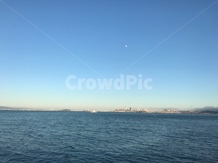 샌프란시스코,바다,소살리토,달,하늘,SanFrancisco,Ocean,Oceanview,City,skyline,스카이라인
