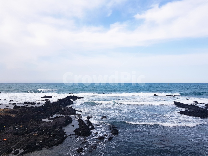 바다,제주도,푸른,바위,겨울