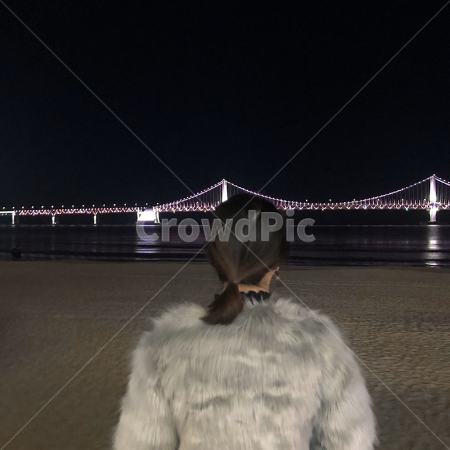 광안대교,부산,야경,뒷모습,광안리
