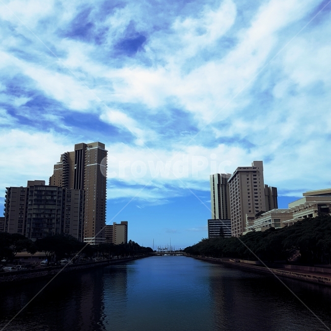 풍경,하늘,구름,강,도시,하와이,도시,풍경,city,landscape,해외,외국,세계,foreign,oversea,world,세계도시풍경,해외도시풍경,외국도시풍경,world cityscape,outdoors,옥외,water,물,office building,사무실 건물,building,건물
