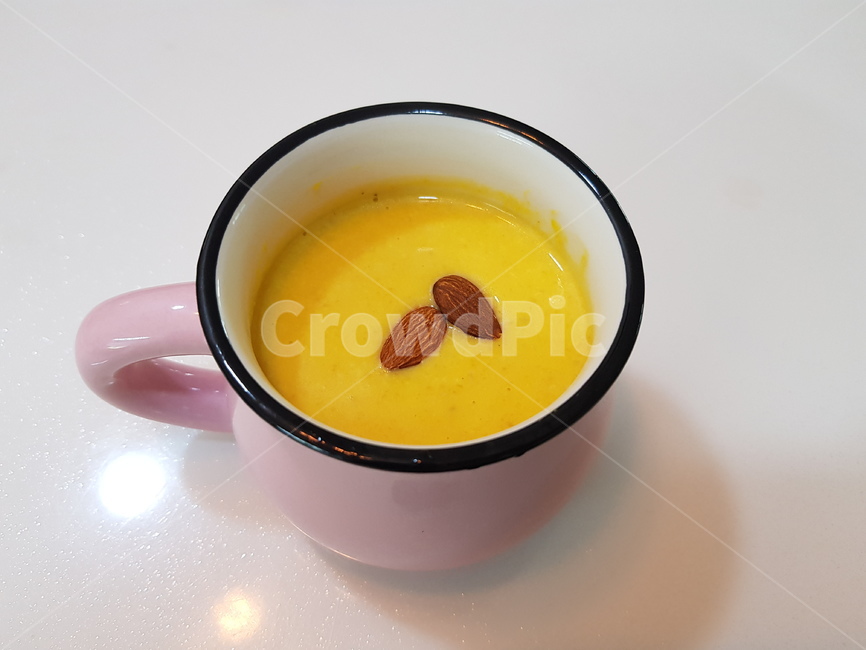 단호박,단호박스프,단호박수프,soup,컵,아몬드,단호박죽