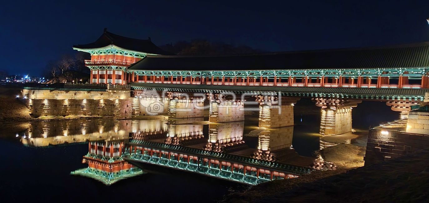 경주,야경,월정교,다리,문화재,건축물