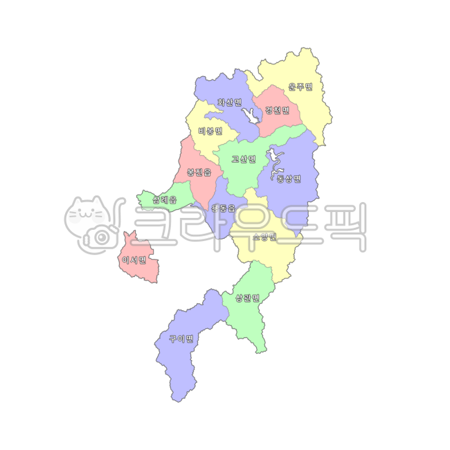 전라도,전라북도,전북,전북특별자치도,완주군,대한민국,우리나라,한국,행정구역,지도,행정구역지도,4색지도,파란색,노란색,빨간색,초록색,map