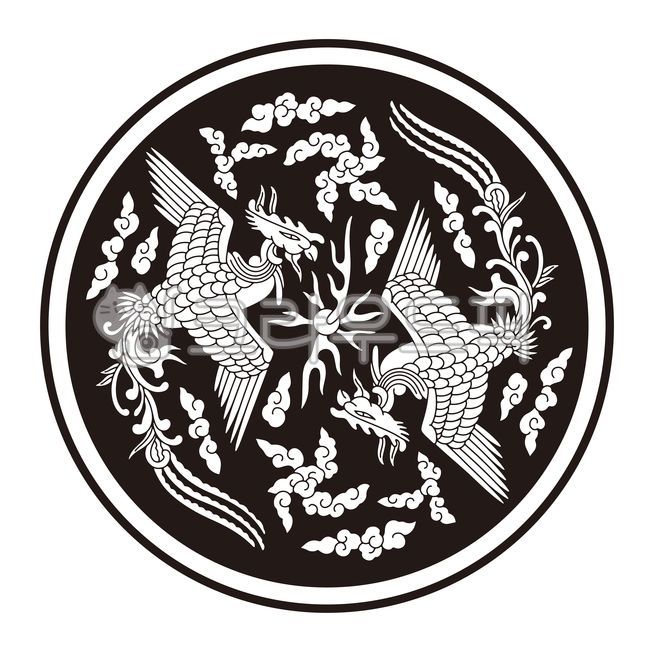 봉황문양, 봉황도안, 봉황일러스트, 한국전통문양, 한국전통무늬, 사진,이미지,일러스트,캘리그라피 - 모호디자인작가