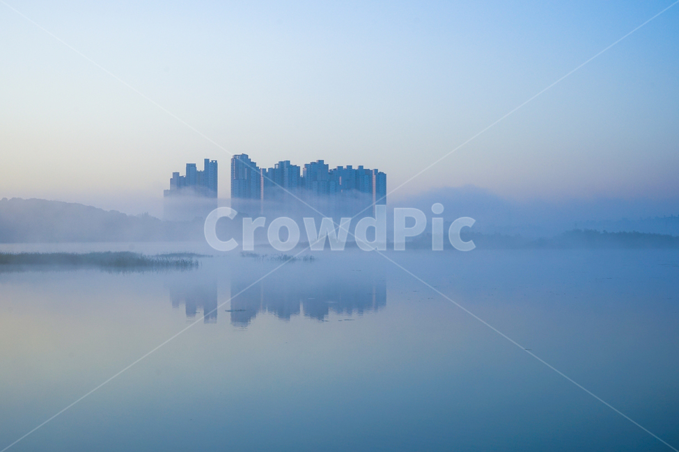 호수,저수지,새벽,안개,풍경,자연,반영,투영,도시,풍경,city,landscape,한국도시풍경,한국도시경관,korea cityscape,색깔,색상,색채,색감,color sense,color sensitivity,feeling of color,nature