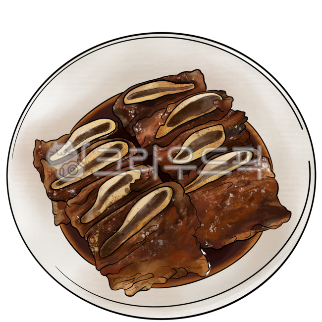 la갈비,엘에이갈비,갈비,한식,한국음식,명절음식,명절,설날,추석,음식일러스트,foodillust,고기,양념갈비,갈비일러스트,la갈비일러스트