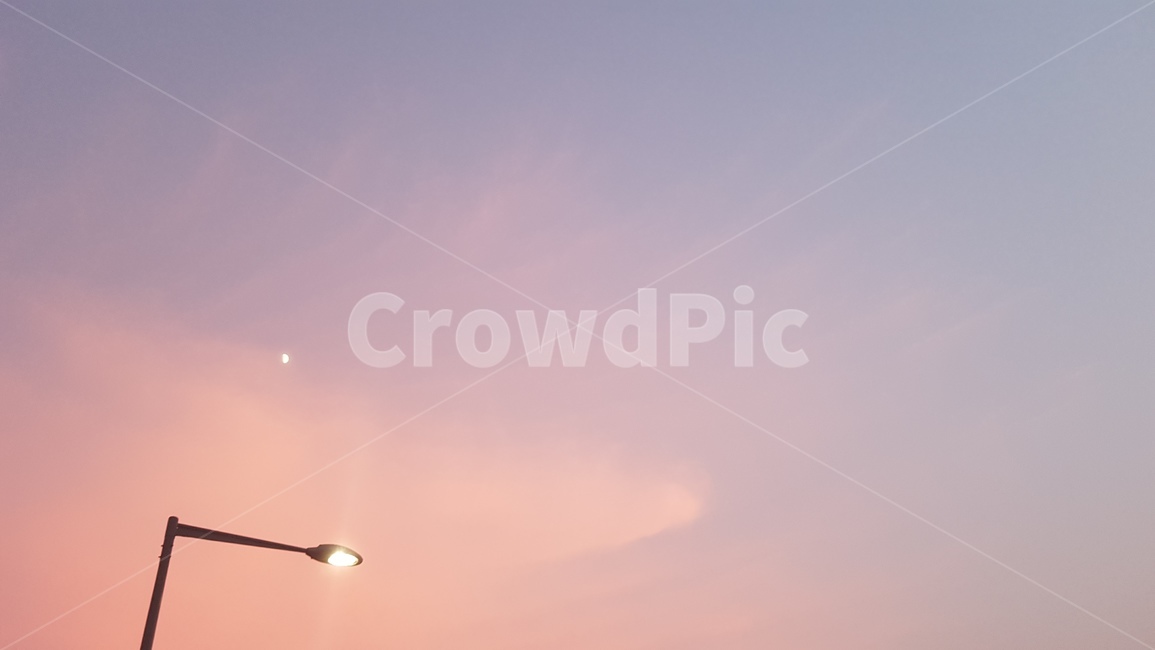 nature,노을,가로등,자연,달,야경,밤,풍경,nightscape,night,landscape