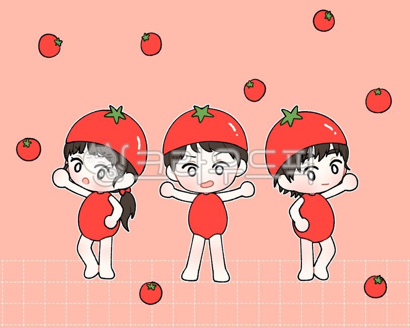 어린이집,유치원,어린이집일러스트,유치원일러스트,일러스트,토마토,토마토일러스트,사람,사람일러스트