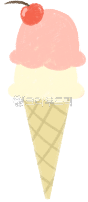 Ice cream,cone,ice cream cone,dessert,snack,sweetness,freshness,summer snack,summer dessert,cream,vanilla,chocolate,strawberry,fruit flavor,colorful,pastel tone,emotion,cuteness,baby,sticker,illustration,hand drawing,digital drawing,