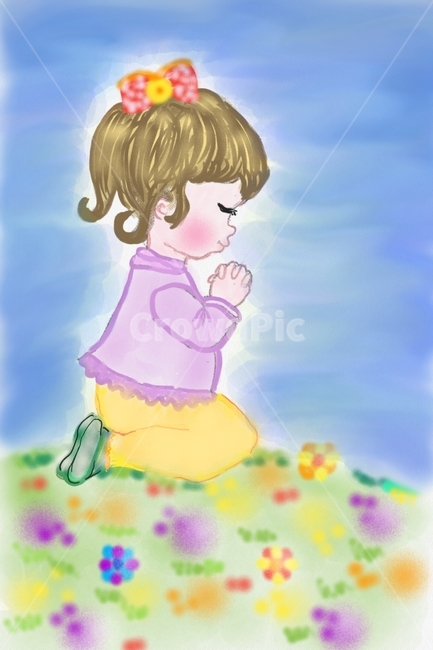 기도,꽃밭,꽃,꽃동산,아기,소녀,wish,pray,girl,baby,flower