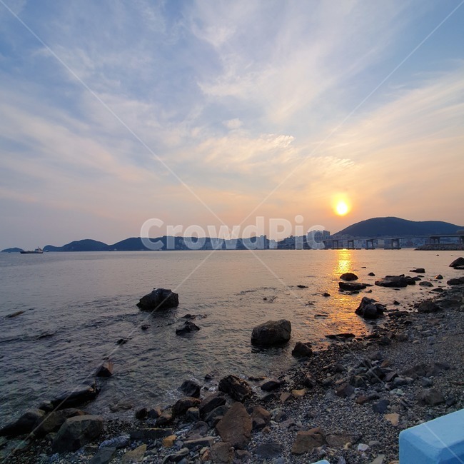 바다,노을,해변,자연,여름