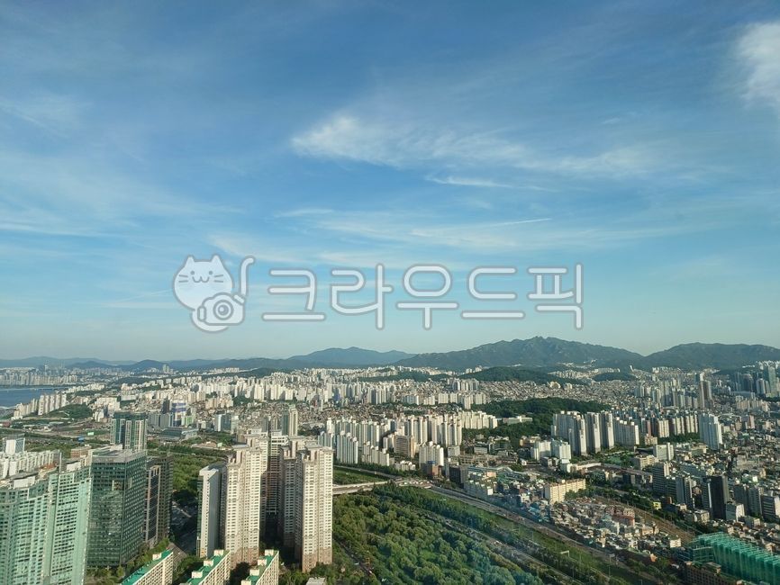 blue sky,color,city,building,Observatory,cloud,healing,Clear weather,sight,cityscape,sky,building forest,rest,city view,Apartment village,densely packed apartments,Color,clear,View,panorama,blue,Sky blue,Sunny