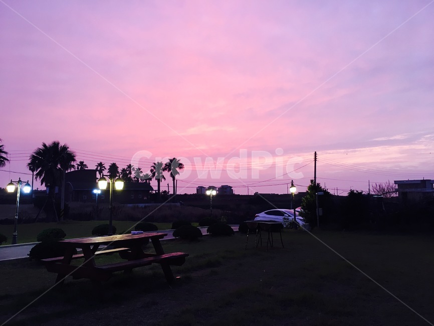 노을,핑크노을,제주,저녁노을,하늘,자연,풍경,nature,landscape,outdoors,옥외,bench,벤치