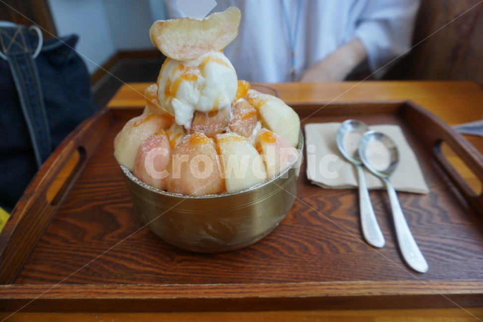 복숭아,빙수,카페,복숭아빙수,팥빙수