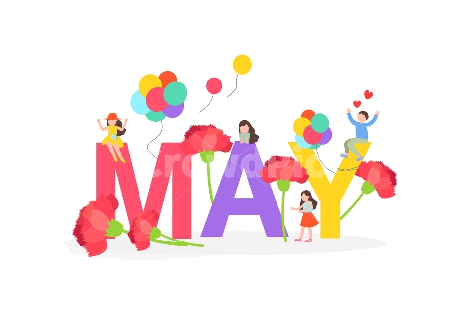 풍선,카네이션,꽃,하트,캐릭터,사람,봄,계절,spring,season,그래픽,일러스트레이션,graphic,illustration
