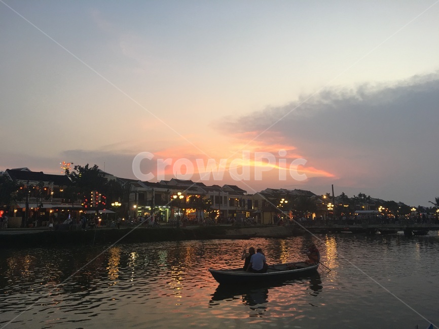 베트남호이안,호이안,hoian,베트남,강,노을,sunset,나룻배