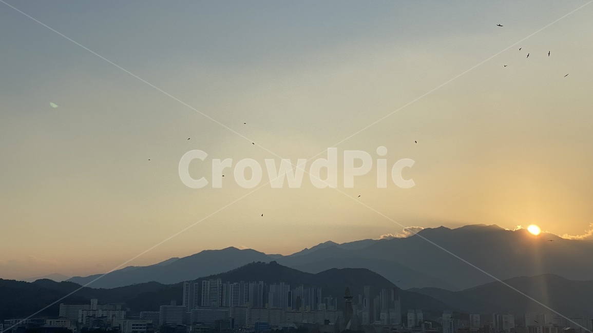 속초,해질녘,일몰,산,해,달
