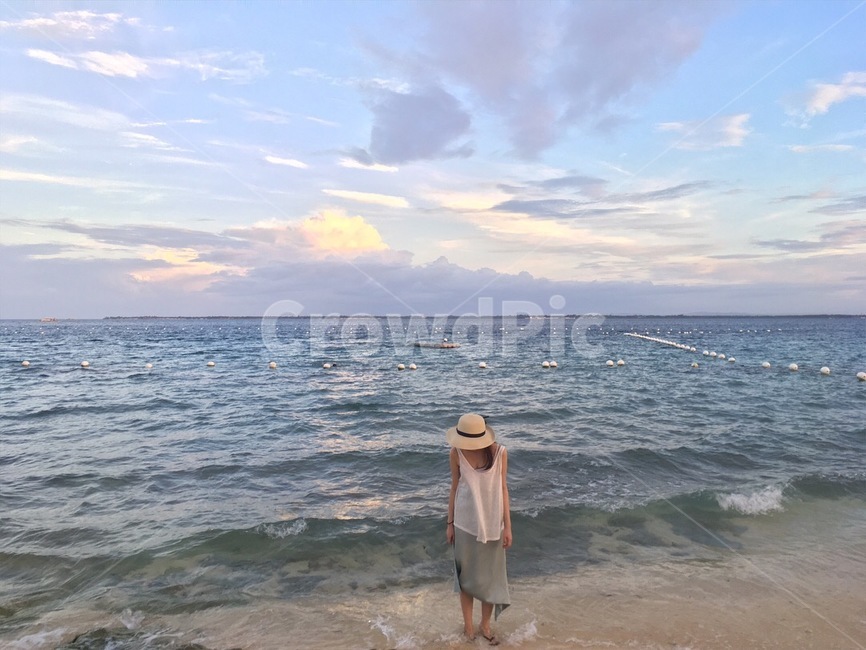 바다,바닷가,해변,세부,여자앞모습