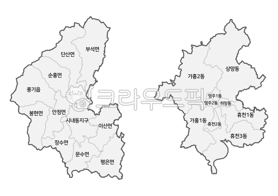 영주시지도,영주시,영주시행정지도,영주,한국지도,한국행정지도