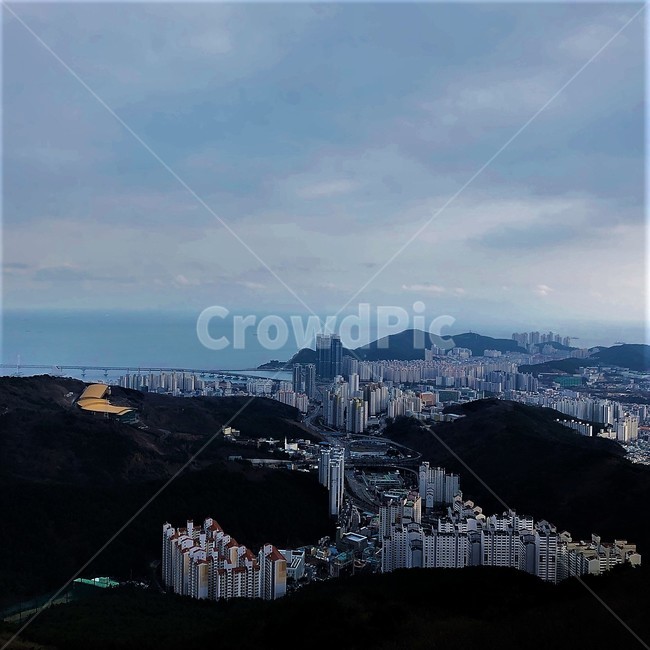 부산,경치,도시,황령산,야경명소