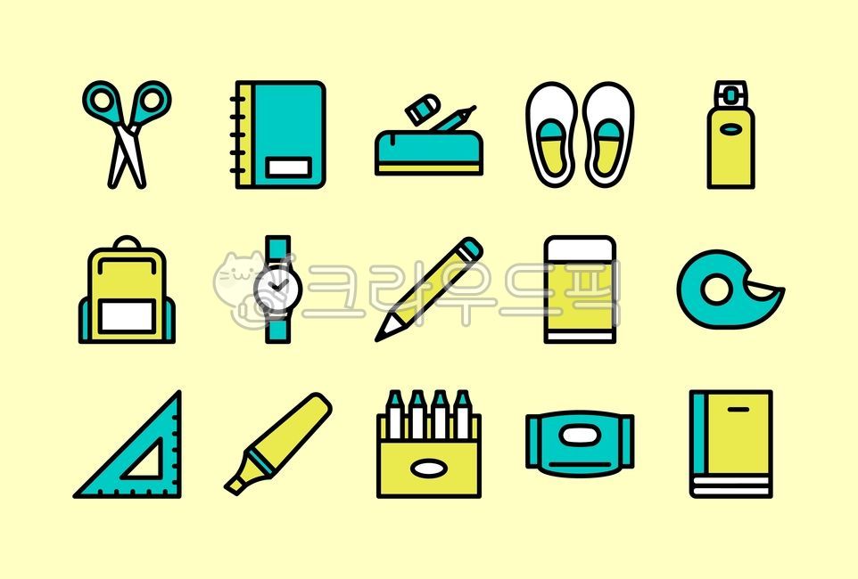 새학기, 학교, 입학, 준비물, 물건, 사진,이미지,일러스트,캘리그라피 - yenaburger작가