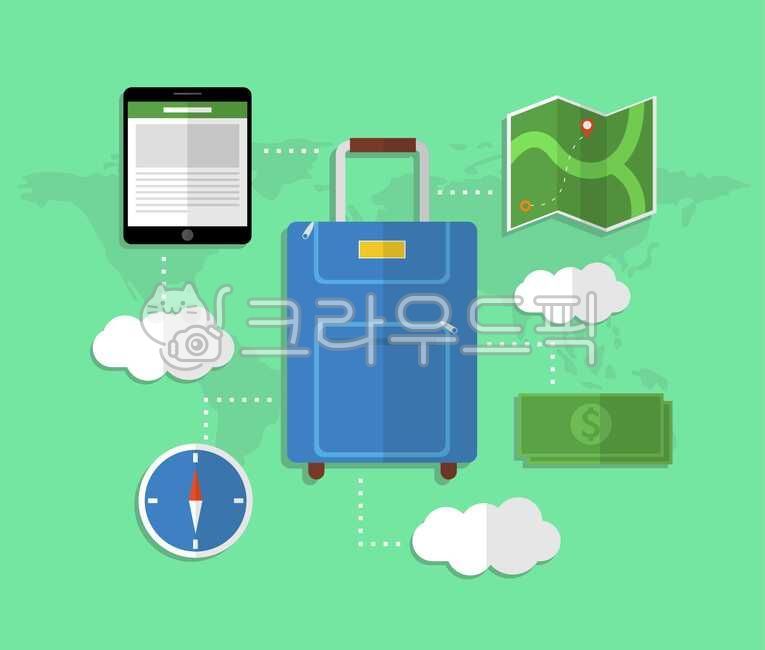 icon,bag,tourism,Luggage,dollar,cloud,tablet,banknote,world,luggage,flat,drawing,vector,world map,map,suitcase,Compass,carrier,money,painting,compass,illustration,travel,object
