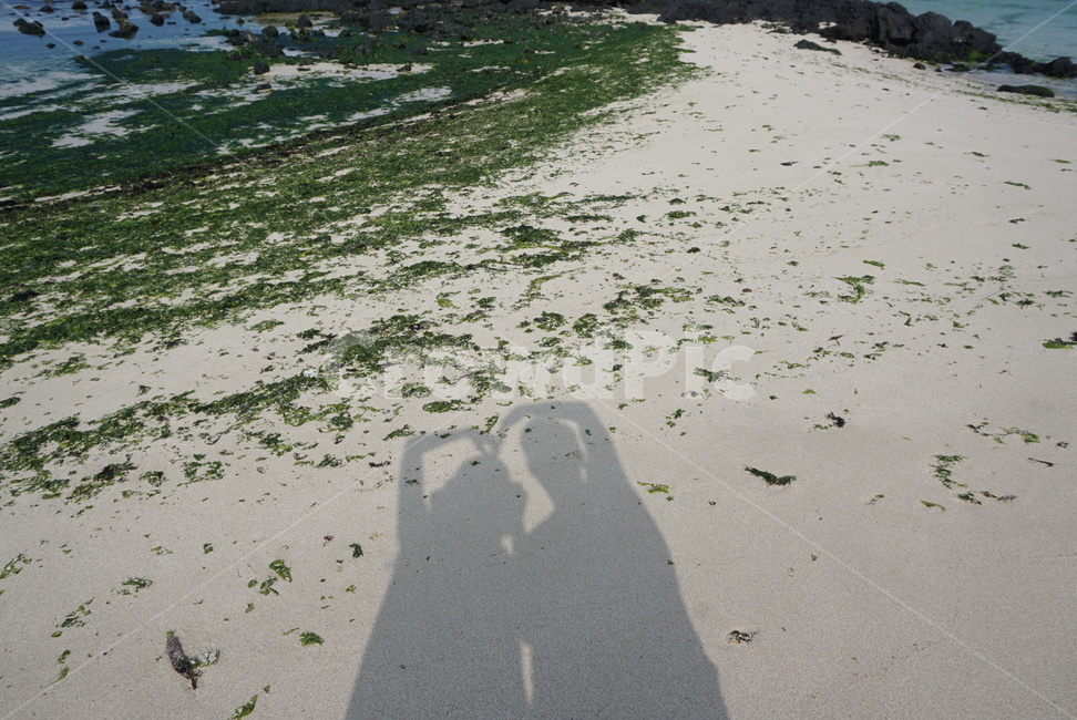 바다,모래,자연,커플,그림자,하트,love,동작