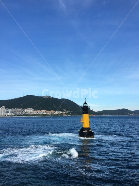 등대,파도,바다,하늘,송도등대