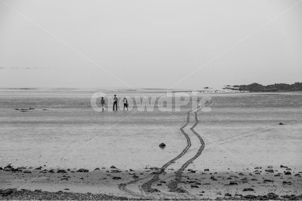 바다,사람들,바닷길,썰물,풍경,모노톤,자연,풍경,nature,landscape,사람,인물,인간,human,person,가족,패밀리,family,흑백,모노톤,monochrome,black and white,ground,바닥