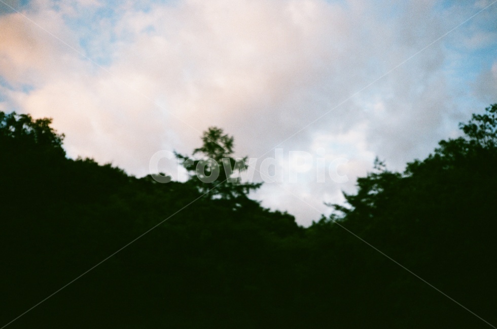 하늘,산,노을,구름,필름