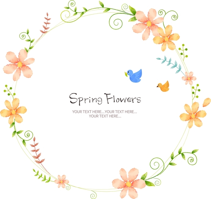 Spring background,spring illustration,flower,spring,spring flowers,flower decoration,Field,background,butterfly,bird,plant,sight,flower background,calligraphy,frame