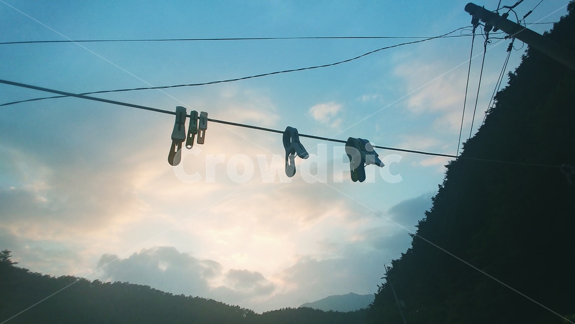 빨래집게,하늘,구름,풍경,자연