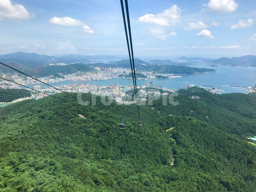 케이블카,산,통영,자연,하늘,바다,도시,전경,구름,나무,녹색,초록색,파란색,푸른색,섬,자연,풍경,nature,landscape