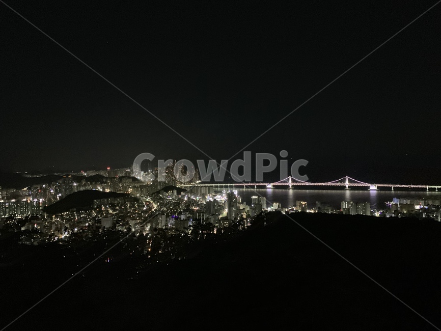 부산,야경,광안대교,황령산,밤