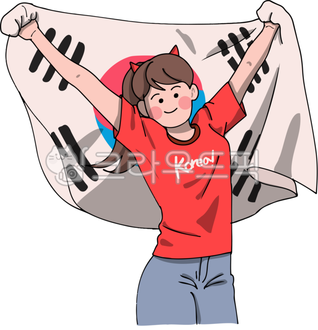 붉은악마,월드컵,응원단,응원,길거리응원,축구,코리아,korea,대한민국,태극기,국기,여성,청년,청춘,젊음,악마,빨간색,예선정,본선,축제,행사,이벤트,한국,운동,스포츠,국가대표,일러스트,월드컵일러스트,사람,여자,학생,대학생