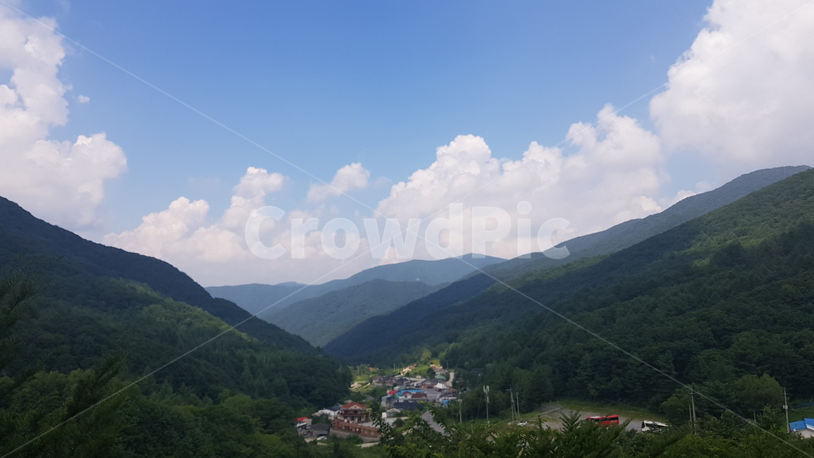 산,마을,하늘,자연,푸른하늘,생활,풍경