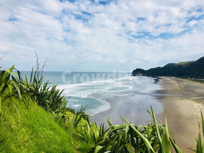뉴질랜드,피하비치,해변,하늘,여행,휴식,자연,풍경,nature,landscape,해변,바다,beach,sea,해외,외국,세계,foreign,oversea,world,세계자연풍경,해외자연풍경,외국자연풍경,world nature landscape,promontory,곶,outdoors,옥외,land,땅,vegetation,초목,plant,식물,ocean,대양,water,물,shoreline,해안선,summer,여름