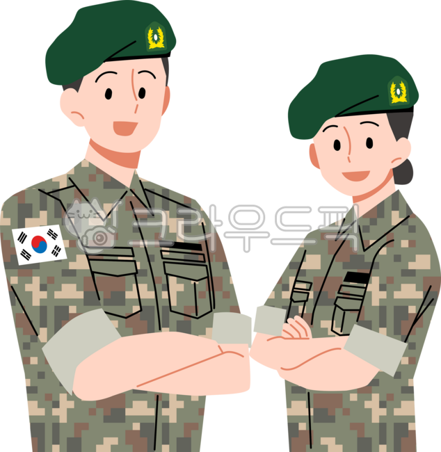 Armed Forces,Soldier,Military,Military Uniform,Man,Woman,Person,Figure,Adult,Bravery,Cool,Confidence,Taegeukgi,Republic of Korea,Korea,Memorial Day,Patriots and Veterans Month,Gesture,Illustration,Adult,Arms Crossed,Arms Crossed