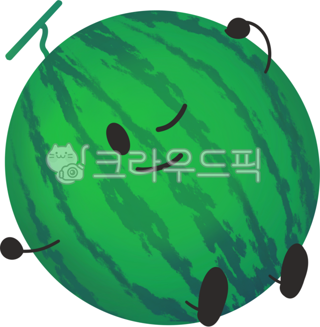 Fruit character,cute fruit,character,watermelon,watermelon character,green,summer fruit,watermelon illustration,food,fruit,cute watermelon