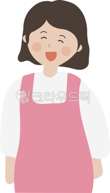 선생님,주부,엄마,어머니,앞치마,일러스트,인물,여성,여자,웃음,미소,유치원선생님,어린이집선생님,person,사람