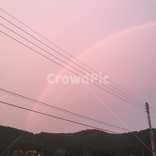 하늘,sky,pinksky,분홍하늘,자연,nature,무지개,rainbow