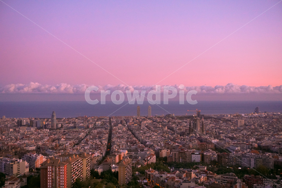 night view,spain,Barcelona,nature,travle,scenery,view map,outdoors,sight,aerialview,landscape