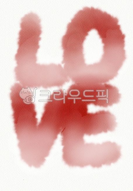 love,Red,gradation,Watercolor,Paint bleeding,calligraphy