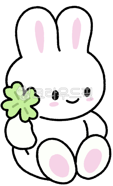 Rabbit,rabbit illustration,rabbit character,four leaf clover,luck,clover
