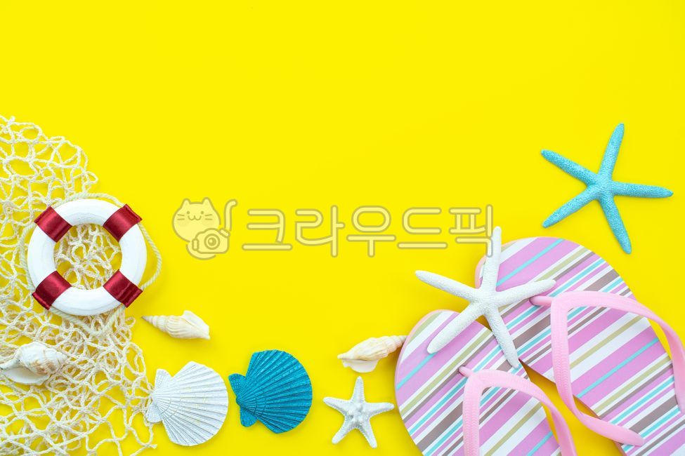 여름,껍데기,조개,휴가,카피공간,휴양,계절,불가사리,바다,열대,머린,백,형판,배경,관광,해양,레저,장식,비어있는,트로피칼,노란색,슬리퍼,플리플랍,신발류,튜브